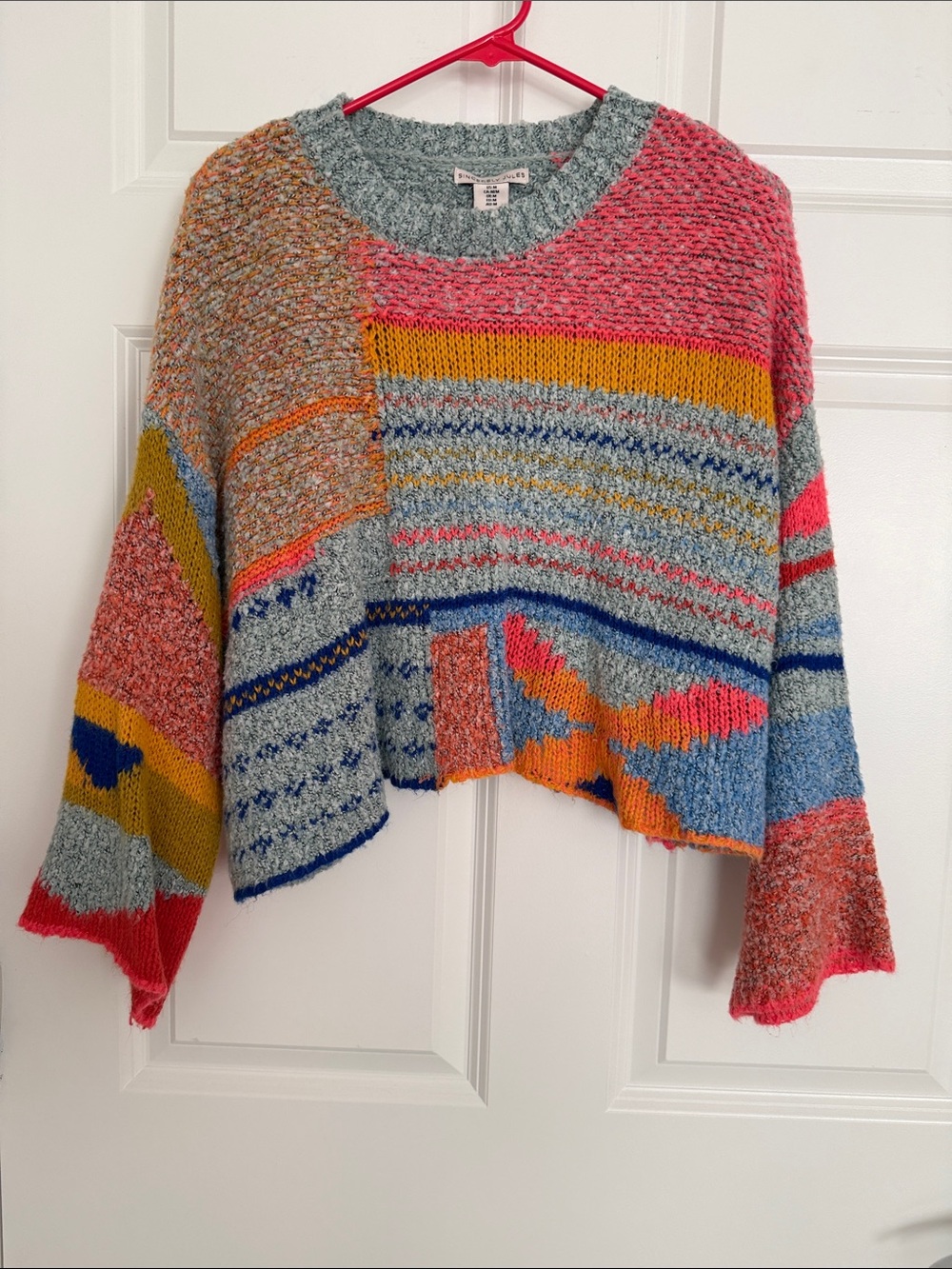 Striped Multicolor Maximal Cropped Knit Sweater